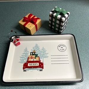 Hallmark Merry Holiday Tray with Red and Green Accents
